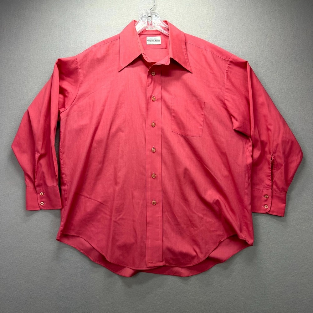Vintage Career Club Belgrave Square Shirt Men Red Long Sleeve USA Made Button Up